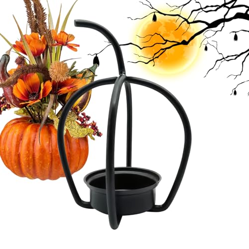 Halloween Kerzenhalter, Stahl Hohlkürbis Ständer, Herbst für Feste Wohnung Balkon Hotel Eingang von Generisch