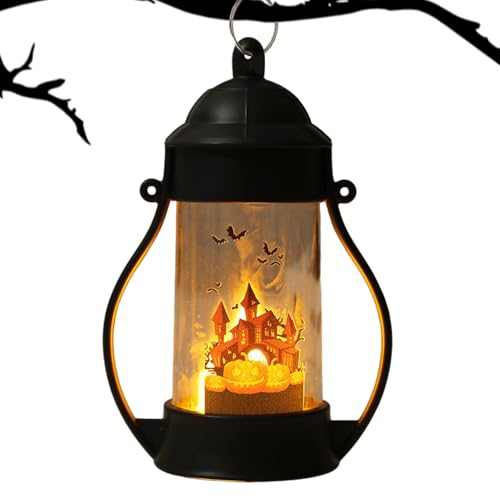 Halloween Kürbislaterne - LED Nachtlicht Totenkopf-Kürbis Gespensterlich Deko - Tischleuchte Deko Halloween Für Party Wohnzimmer Garten Terrasse Kamin Bücherregal von Generisch