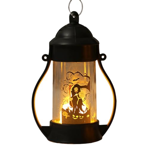 Halloween Lampe, Kürbis Skelett Nachttischlampe LED Laterne Deko, Tischleuchte Deko Halloween Für Party Wohnzimmer Garten Terrasse Kamin Bücherregal von Generisch