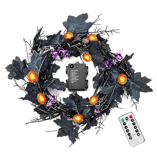 Halloween Lichterkette,LED Dekorationslichter mit Weidenranken und Zweigen | 8 Modi wasserdichte Girlande Deko Für Balkon Wand Wohnzimmer Fenster Kamin Outdoor von Generisch