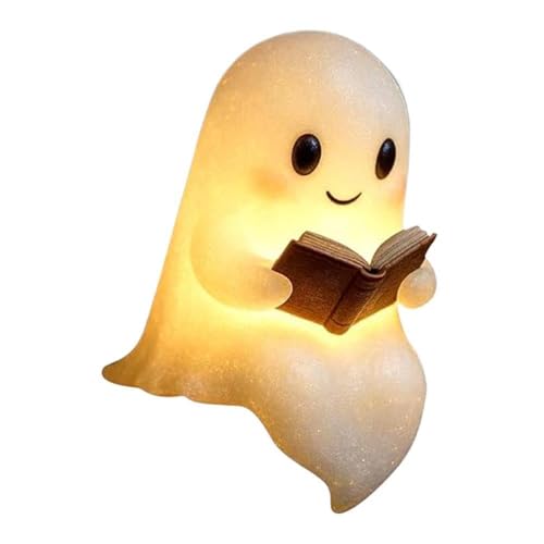 Halloween-Nachtlicht, 3D-LED-Schreibtischlampe mit niedlichem Geister-Design, Leseparty, für Schlafzimmer, gruselige Lichtdekoration von Generisch