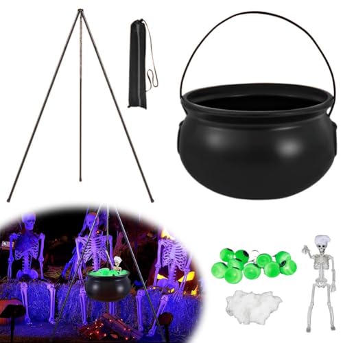 Halloween-Outdoor-Dekorationen, Hexenkessel für Hofdekorationen, Halloween-Dekorationen für den Innenbereich, großer Hexenkessel auf Stativ mit Lichterkette, Skelett für Zuhause und Veranda-Dekor (78 Halloween-Outdoor-Dekorationen, Hexenkessel für Hofdekorationen, Halloween-Dekorationen für den Innenbereich, großer Hexenkessel auf Stativ mit Lichterkette, Skelett für Zuhause und Veranda-Dekor (78 von Generisch