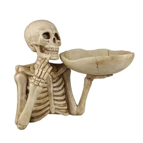 Halloween Schädel Dekoration Candy Bowl Vintage Skelett Tischdekoration Gruselige Skelettschädel Halloween Servierplatte Schlüsselschale Harz Servierschale für Party Dekoration und Aufbewahrung Halloween Schädel Dekoration Candy Bowl Vintage Skelett Tischdekoration Gruselige Skelettschädel Halloween Servierplatte Schlüsselschale Harz Servierschale für Party Dekoration und Aufbewahrung von Generisch