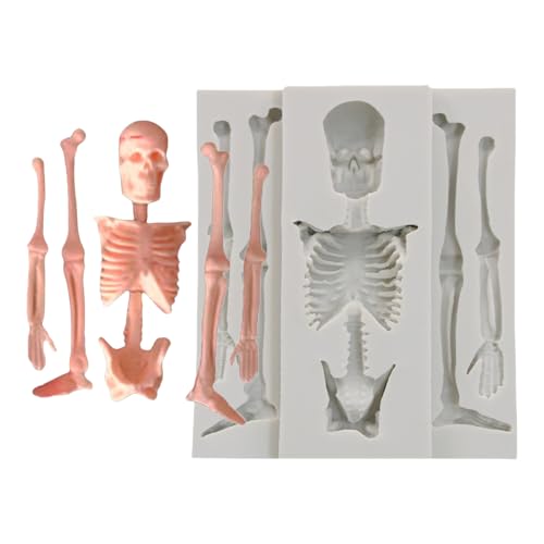 Halloween-Schädel-Skelett-Formen,Halloween-Skelett-Silikonform - Küche Backform Silikon Kerzenmacher Schokoladenformen | Kuchendekorationsformen, flexible, gruselige Epoxidharz-Gießformen für Zuhause Halloween-Schädel-Skelett-Formen,Halloween-Skelett-Silikonform - Küche Backform Silikon Kerzenmacher Schokoladenformen | Kuchendekorationsformen, flexible, gruselige Epoxidharz-Gießformen für Zuhause von Generisch