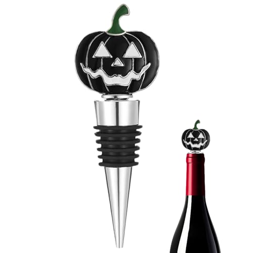Halloween-Weinverschluss, Kürbis-Getränke-Versiegelung, Zinklegierung, Flaschenstecker, dekoratives Getränkezubehör, starke Abdichtung für Küche, Esstisch, Urlaub, Bar, Keller, Display & Party von Generisch