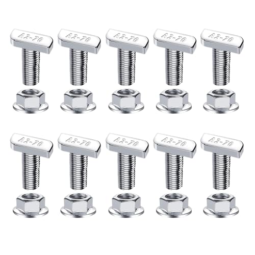 Hammermuttern - Edelstahl T-Kopf Hammerkopfschrauben Mit,Glatt Gleitende Hochpräzise Schraube Für Automobil Dachgepäckträger Schienensystem Werkbank Wartung Und Hammermuttern - Edelstahl T-Kopf Hammerkopfschrauben Mit,Glatt Gleitende Hochpräzise Schraube Für Automobil Dachgepäckträger Schienensystem Werkbank Wartung Und von Generisch