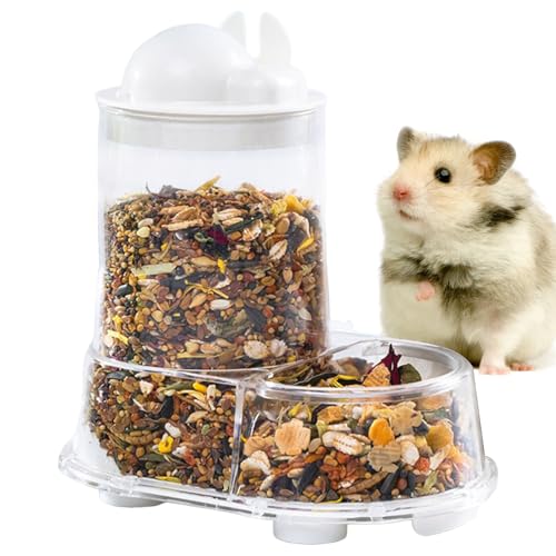 Hamsterfutterautomat,Automatische Hamsternapf Mit Großvolumigem Flaschenhalter | Großvolumiger Futter- & Leckerliespender Mit Flaschenhalter Für Kaninchen Innen- Und Außenbereich von Generisch