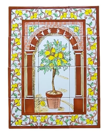 Handbemaltes, Mediterranes Fliesenbild Spanische Fliesen Motiv Azulejo Zitronenbaum' Handbemaltes, Mediterranes Fliesenbild Spanische Fliesen Motiv Azulejo Zitronenbaum' von Generisch