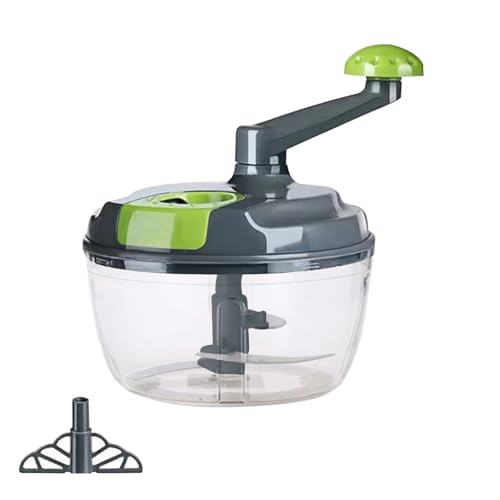 Handfutterhacker - Schnellhandbuch prozessor | Manuelle Küchenmaschine | Klappgriff handgetanter Kurbelhacker mit Kurbel | Mixer Mixer für Rotary Dicer Mixer für Zwiebel, Knoblauch, Salat von Generisch