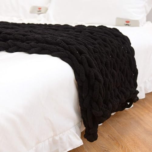 Handgefertigte Grobstrickdecke – super großer, sperriger Garn, Überwurf für Schlafzimmer, Sofa, Haustiermatte und Yoga-Teppich Handgefertigte Grobstrickdecke – super großer, sperriger Garn, Überwurf für Schlafzimmer, Sofa, Haustiermatte und Yoga-Teppich von Generisch