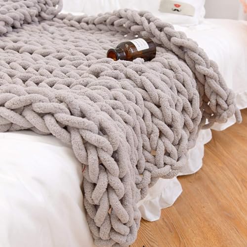 Handgefertigte Grobstrickdecke – super großer, sperriger Garn-Überwurf für Schlafzimmer, Sofa, Haustiermatte und Yoga-Teppich Handgefertigte Grobstrickdecke – super großer, sperriger Garn-Überwurf für Schlafzimmer, Sofa, Haustiermatte und Yoga-Teppich von Generisch