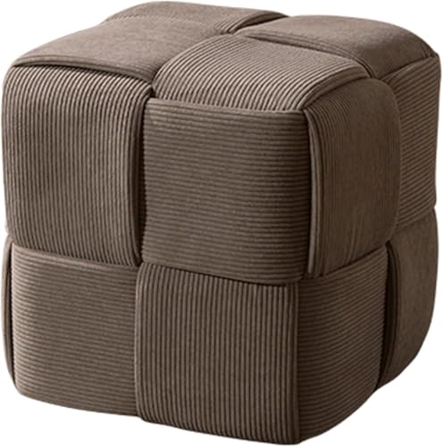 Handgefertigter Samt-gepolsterter Fußhocker – kleiner quadratischer Ottomane für Wohnzimmer, Waschtisch oder Schuhwechsel – atmungsaktiver Kreuzweberei-Bastelhocker von Generisch