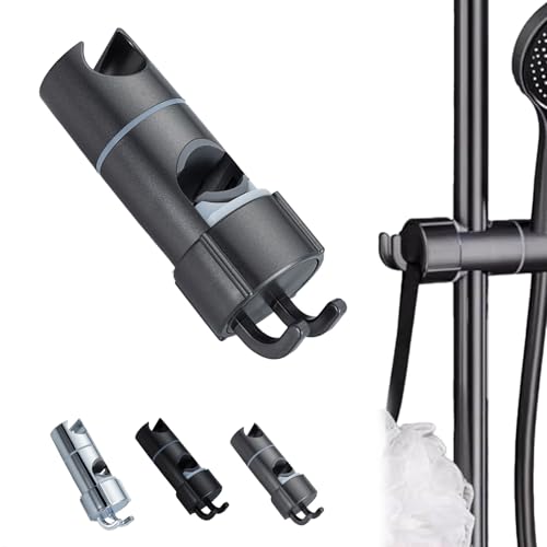 Handheld Shower Head Holder,Height Adjustable Shower Wand Bracket,Showers Holder That Requires No Tools for Installation,Slide Bar Showers Sprayer Holders with Hook (Gray) von Generisch