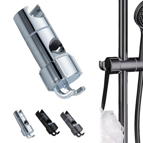 Handheld Shower Head Holder,Height Adjustable Shower Wand Bracket,Showers Holder That Requires No Tools for Installation,Slide Bar Showers Sprayer Holders with Hook (Silver) von Generisch