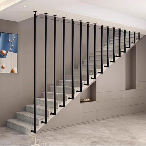 Handlauf-Set für Dachbodentreppe 30160 cm Schmiedeeisen Metallgeländer für Veranda & Terrasse Stilvoller Treppenhandlauf (Stil 3 130 cm) Langlebige & elegante Lösung von Generisch