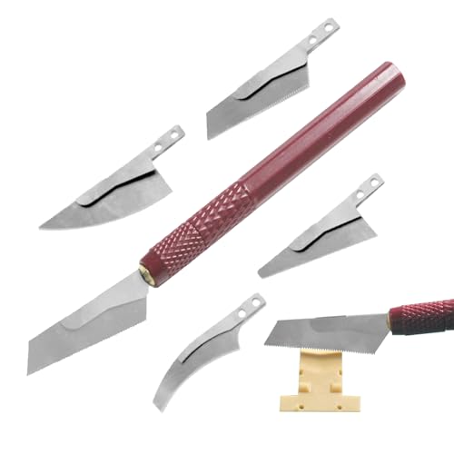 Handsäge - Wassergrabensäge Mit 4 Verschiedenen Klingen | Gebogene Kantensäge Für Das Finish - Schneidwerkzeug Für Modellismus, Handwerk, Holzskulptur, Präzisionsarbeit Und -Projekte von Generisch