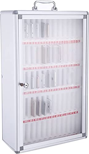 Handy-Aufbewahrungsbox zur Wandmontage, Halterung aus Aluminiumlegierung mit 12 Schlitzen, abschließbarem Schrank für Zuhause, Büro und Klassenzimmer von Generisch