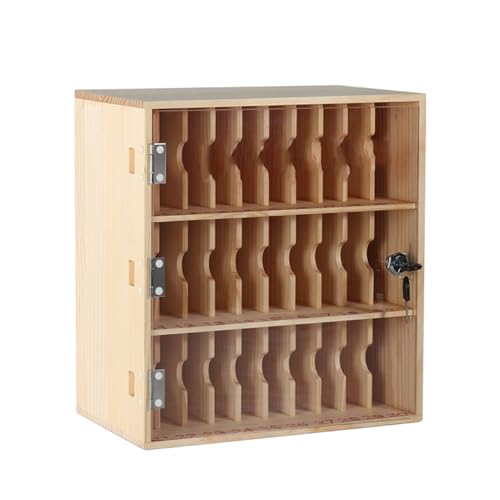 Handy-Aufbewahrungsschrank aus Holz mit Schloss und Schlüssel, 80 Fächer, Acryl, Tresor, digitale Nummer, ideal für Schulen, Fabriken, Büros – sichere und nize-Geräte von Generisch