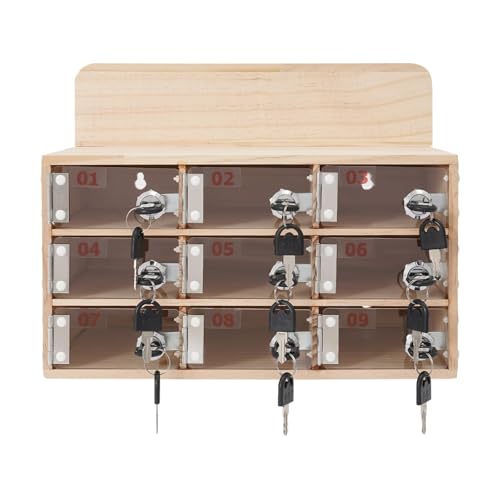 Handy-Schrank aus Holz mit transparenter Acryltür, sicheres Schloss mit Schlüssel, Wandmontage oder freistehend, ideal für Büro, Schule, Fitnessstudio von Generisch