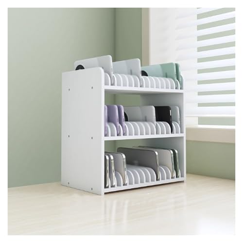 Handyhalterung aus Holz, 3-stöckig, für Studenten und Mitarbeiter, 12,2 Zoll Desktop-Speicher für 45 Telefone, ideal für Büros und Klassenzimmer (weiß) von Generisch