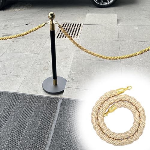 Hanfpfostenseile mit Karabinerhaken, Warteschlangenteiler, gedrehtes Seil für Theater, Bank, Hotel, Terrassendielen Hanfpfostenseile mit Karabinerhaken, Warteschlangenteiler, gedrehtes Seil für Theater, Bank, Hotel, Terrassendielen von Generisch