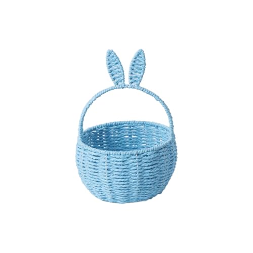Hanging Baskets Handheld Paper Rope Sundries Organizer Fashionable Foldable Vegetable Basket for Home Lagerbehälter Für Raufbolde (Blue, One Size) von Generisch