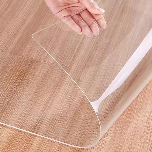 Hartholz-Bodenmatte – robuster PVC-Schreibtischteppichschutz für Bürostuhl und Gaming – individuelle Größe 120 x 150 cm (1,5 mm) mit Lippe – transparentes Kissen für Möbel und Teppichschutz von Generisch