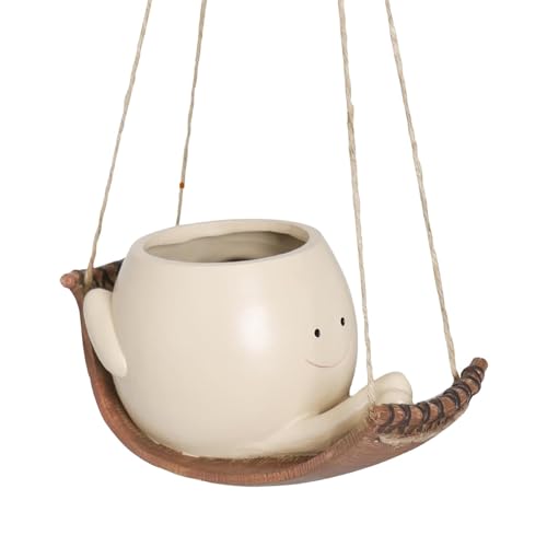 Harz-Schaukel-Pflanzgefäß, hängbarer Smily Faace Blumentopf, dekorative Kunsthandwerk Ornamente, Pflanzenkorb, hängender Kopf-Pflanzgefäß, einzigartiger Blumentopf, Gesichts-Design-Töpfe für Haus, von Generisch