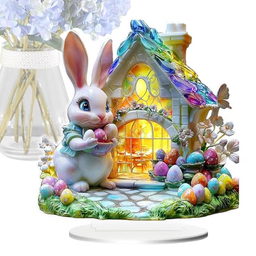 Hasen-Figur, Cartoon-Hasen-Statue | Tisch-Cartoon-Ei-Figur,Handbemaltes Dekorationswerkzeug für Schreibtisch, Tisch, Kamin, Bücherregal, Schrank Hasen-Figur, Cartoon-Hasen-Statue | Tisch-Cartoon-Ei-Figur,Handbemaltes Dekorationswerkzeug für Schreibtisch, Tisch, Kamin, Bücherregal, Schrank von Generisch