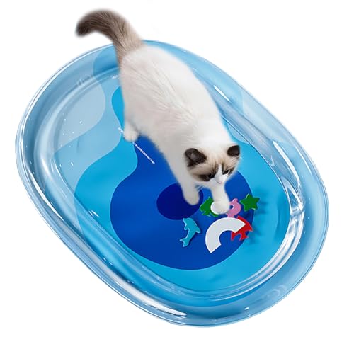 Haustier-Wasserbett – Kühlmatte für Hunde – tragbare Wasserspielunterlage mit Fisch für kleine, mittelgroße und große Welpen, Kätzchen für kühles Gefühl Haustier-Wasserbett – Kühlmatte für Hunde – tragbare Wasserspielunterlage mit Fisch für kleine, mittelgroße und große Welpen, Kätzchen für kühles Gefühl von Generisch