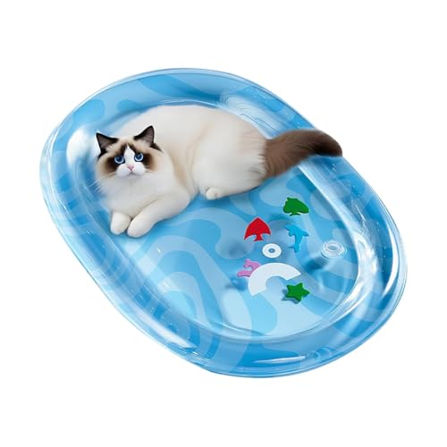 Haustier-Wasserbett – wasserdichte schmutzabweisende Matratze, Kühlkissen für Hunde und Katzen, bequeme Unterstützung, langlebiges aufblasbares Haustierbett für den Innenbereich (L) von Generisch