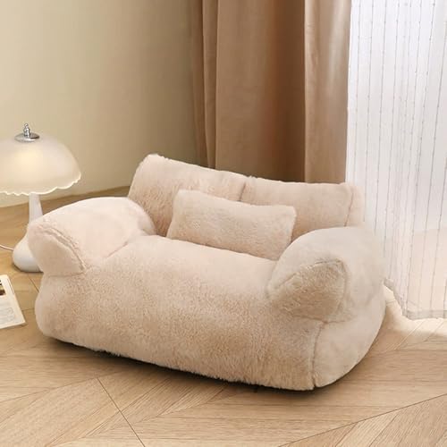 Haustierbett, Sofakissen, abnehmbare Hundesofa mit erhöhten Kanten, gemütliche Schlafmatte mit rutschfester Unterseite, 65 x 43 x 27 cm von Generisch