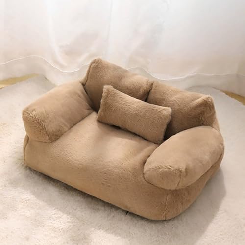Haustierbett, Sofakissen, abnehmbare Hundesofa mit erhöhten Kanten, gemütliche Schlafmatte mit rutschfester Unterseite, 65 x 43 x 27 cm Haustierbett, Sofakissen, abnehmbare Hundesofa mit erhöhten Kanten, gemütliche Schlafmatte mit rutschfester Unterseite, 65 x 43 x 27 cm von Generisch