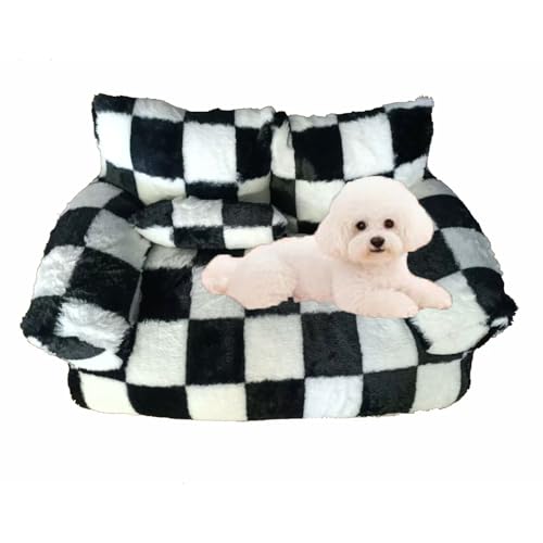 Haustierbett, Sofakissen, abnehmbare Hundesofa mit erhöhten Kanten, gemütliche Schlafmatte mit rutschfester Unterseite, 65 x 43 x 27 cm von Generisch