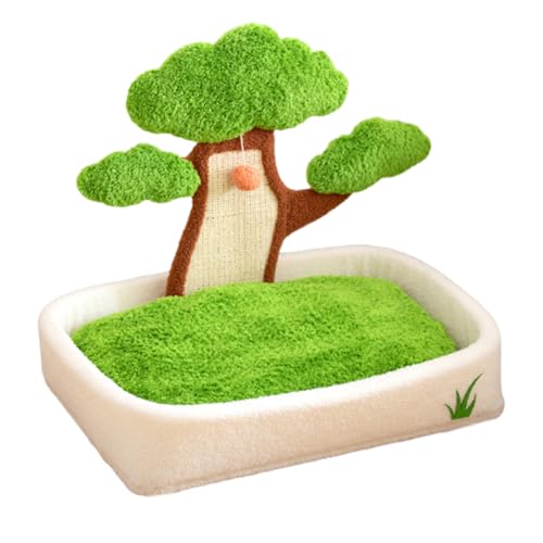 Haustierbett | Katzenbett Mit Topfbaum Design Mit Plüschball Und Kratzbrett,Abnehmbarer Waschbarer Haustierhöhle Zum Schlafen Wohnzimmer Schlafzimmer Neben | Nachttisch Haus von Generisch