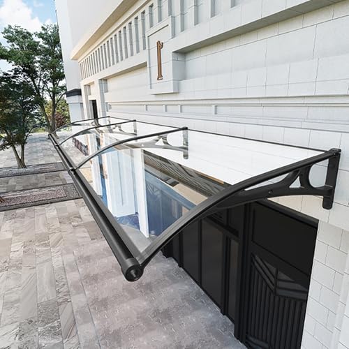 Haustürvordach mit Drainage, Außenmarkise für Terrasse, Polycarbonat-Dachpaneele, Fensterschutz für Zuhause, geeignet für Haustüren, Veranden von Generisch
