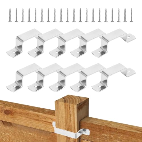 Heavy Duty Fence Panels Clamps, Wood Fence Panel Brackets, Outdoor Post Fixing Clips with Screws, Hardware Support Bracket for Builders Farmers Pergola Repair, 3.15 inches von Generisch