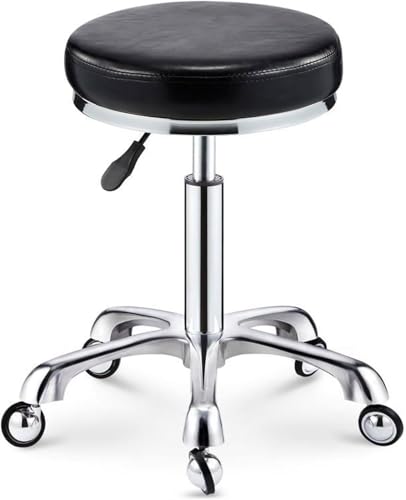 Heavy Duty Work Stool höhenverstellbar Last 200kg PU Leder Rund Rolling Stool Drehstuhl Salon Friseur Hocker mit Rädern Heavy Duty Work Stool höhenverstellbar Last 200kg PU Leder Rund Rolling Stool Drehstuhl Salon Friseur Hocker mit Rädern von Generisch