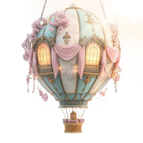 Heiße-Luft-Ballon Solarlampe Für Draußen - Solarlicht Heißluftballon Laterne | Acryl 2D Modell Deko Für Bauernhof Garten Vorgarten Terrasse Weg Hof Zuhause Camping Hochzeiten Feiern Freunde von Generisch