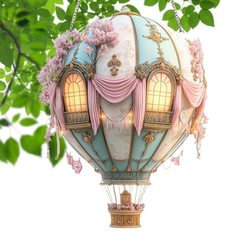 Heiße Luft Ballon Solarlampe | Solar Ballon Laterne - 2D Modell Deko Für Hof Weg Vorgarten Terrasse Garten Haus Camping Hochzeit Feier Freunde von Generisch
