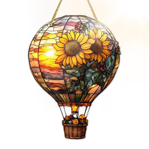 Heißluftballon Tischdekoration, Fensterdeko Mit Luftballon-Motiv, Wetterfeste Solarleuchten Außendekoration Für Garten Terrasse Hof Heißluftballon Tischdekoration, Fensterdeko Mit Luftballon-Motiv, Wetterfeste Solarleuchten Außendekoration Für Garten Terrasse Hof von Generisch