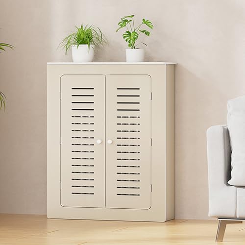 Heizkörperverkleidung mit Türen, Edle Heizungsabdeckung mit Lamellen-Grillablage, modernes Design, passend für handelsübliche Heizkörper von Generisch