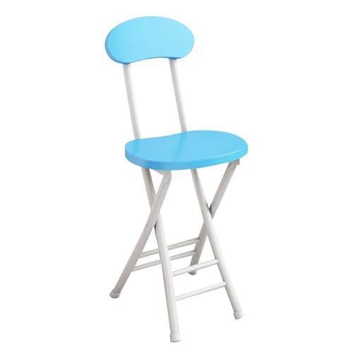 Hellblauer klappbarer Barhocker, 45,7 cm, tragbarer Stuhl mit Rückenlehne, runder hoher Thekenhocker für Erwachsene, ideal für Küche, Camping und Outdoor Hellblauer klappbarer Barhocker, 45,7 cm, tragbarer Stuhl mit Rückenlehne, runder hoher Thekenhocker für Erwachsene, ideal für Küche, Camping und Outdoor von Generisch