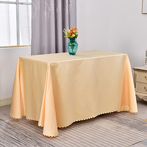 Hellgelbe Polyester-Tischdecke – überlaufsicher und knitterfrei, perfekt für Küchentheken, 160 x 180 cm, leicht zu reinigen, ideal als Esszimmer-Dekoration von Generisch