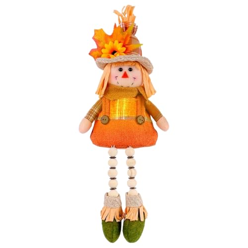 Herbst Vogelscheuche, mit beleuchtetem Design, 38x4x10 cm, Thanksgiving Festival Puppe, dekorative Herbsttischpuppe, dekorative Details, für Schrank, Nachttisch, Schreibtisch, Bücherregal von Generisch