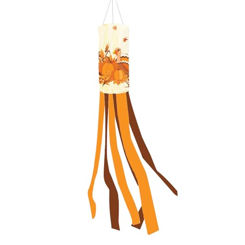 Herbst Windsock - Thanksgiving Windsock Dekoration | Polyester Falls Windsoock Decor | Herbst Wiindsocks Thanksgiving Outdoor | Festliche Ornament Outdoor Herbstdekoration für Fensterhof draußen von Generisch