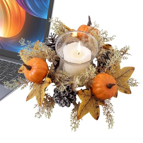 Herbstkerzengirlande,Herbstkerzenringe Kränze | Thanksgiving Künstlicher Kerzengirlandenring,Robustes, dekoratives Werkzeug für Esstisch, Kaminsims, Türgriff, Fenster Herbstkerzengirlande,Herbstkerzenringe Kränze | Thanksgiving Künstlicher Kerzengirlandenring,Robustes, dekoratives Werkzeug für Esstisch, Kaminsims, Türgriff, Fenster von Generisch