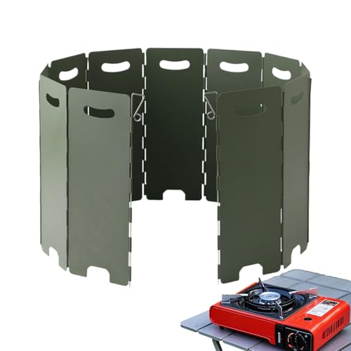 Herd Windschutzscheibe, Camping Wind Shield | 11 Teller Windproof Cooker Wind Shield - Tragbare Windschutzscheibe im Freien, faltbare Wanderartikel zum Kochen von Generisch