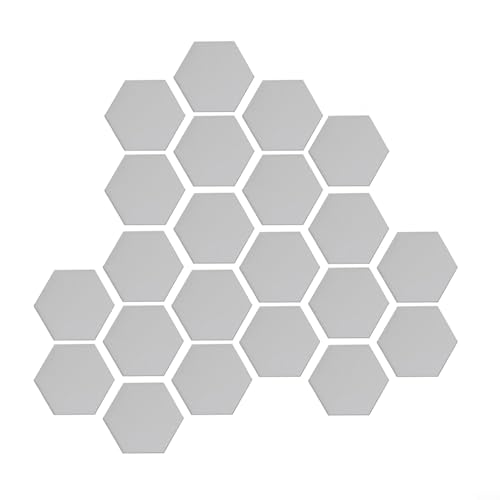 Hexagon Spiegel Wandaufkleber 3D Selbstklebende Mosaikfliesen Abziehbilder für Zuhause Wohnzimmer Esszimmer TV Hintergrund Sofa Wanddekoration Silber 24 Stück 46 * 40 * 23 mm von Generisch
