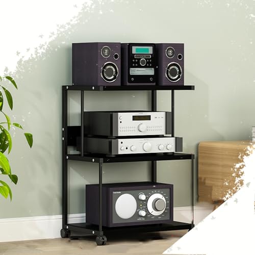 HiFi-Audio-Ständer, 3-stöckiges AV-Rack-Schrank für Verstärker und Plattenspieler, tragbares Eckregal für Medien, schwarz, 70 cm hoch, perfekt für Heimkino-Setup HiFi-Audio-Ständer, 3-stöckiges AV-Rack-Schrank für Verstärker und Plattenspieler, tragbares Eckregal für Medien, schwarz, 70 cm hoch, perfekt für Heimkino-Setup von Generisch